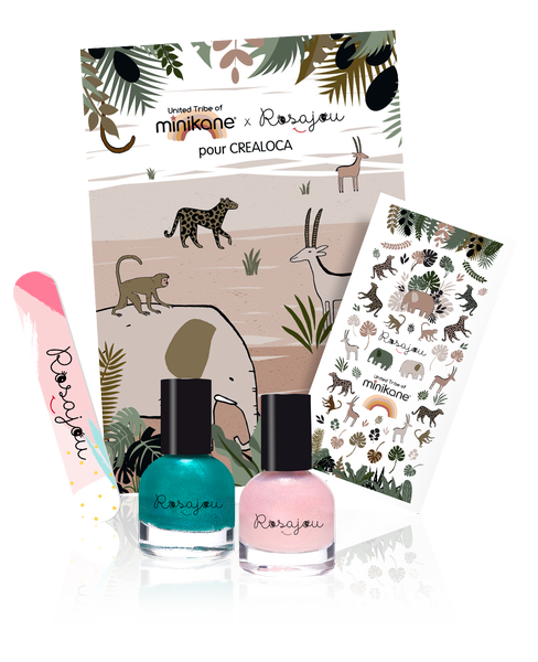 Crealoca x Rosajou kit jolis ongles Ballerine et paon vernis