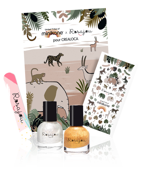 Crealoca x Rosajou kit jolis ongles Perle et Chéri vernis