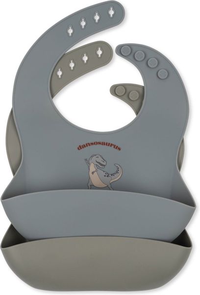 lot de 2 bavoirs en silicone dansosaurus konges slojd
