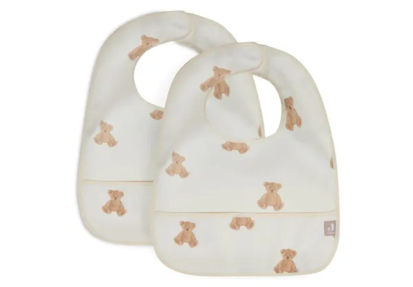 lot de bavoirs waterproof teddy bear jollein