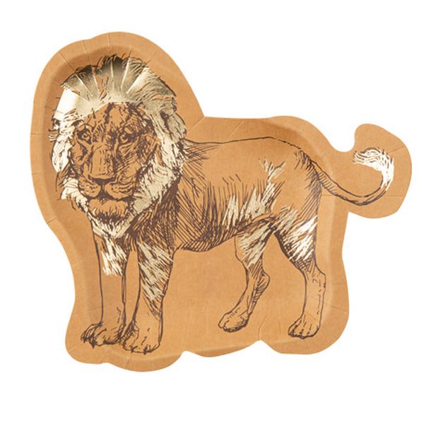 Assiettes de fête Lion, décorations de fête animaux Safari
