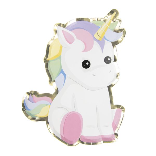 Assiette forme licorne x 8 - Crealoca