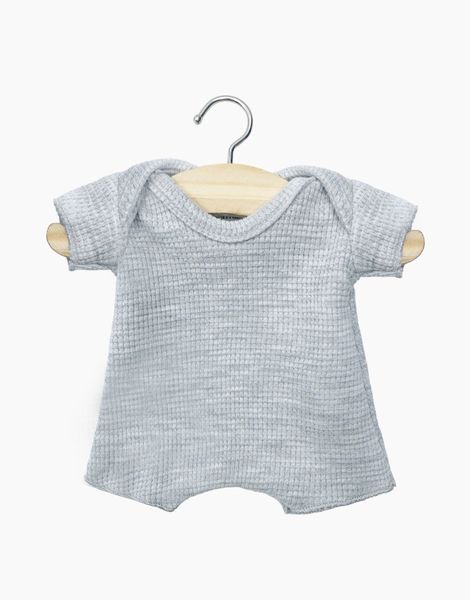 Body Shorty en maille nid d'abeille gris clair chiné, Minikane, Poupées, Babies, Vêtements