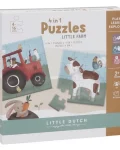 puzzle 4 en 1 ferme vache lapin