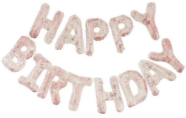 Guirlande de ballons confettis "Happy Birthday" - Ginger Ray, Guirlande, Fête, Décoration, Style