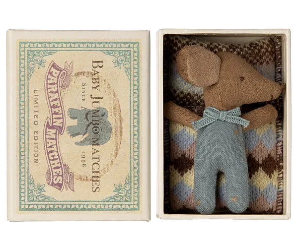 Bébé souris - Sleepy/wakey dans sa boite - New Blue, Maileg, Enfant, Jeu, Décoration, Cadeau de naissance