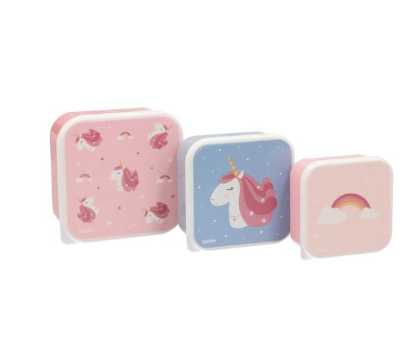 Lot de 3 boîtes à goûter - Magical Unicorn, Tutete, Ecole, Enfant, Goûter, Style, Pratique