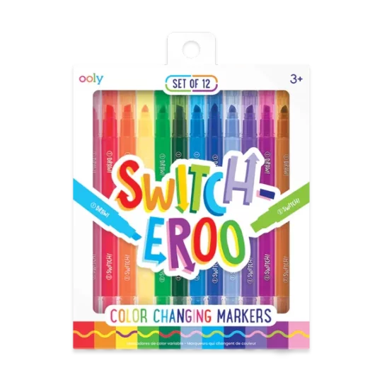 Lot de 12 feutres qui changent de couleur -Switch Eroo, Ooly, Enfant, Dessins, Coloriage, Fun, Créativité