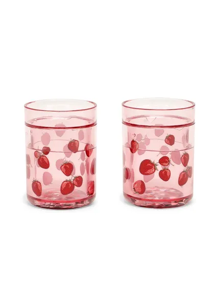 Lot de 2 verres Glitter - Fragola, Konges Slojd, Verre, Enfant, Cadeau, Repas