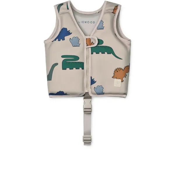 Gilet de Nage flotteur Dove - 15/19kg - Dinosaurs/Mist, Liewood, Enfant, Nager, Sécurité, Plage, Piscine, Stylé