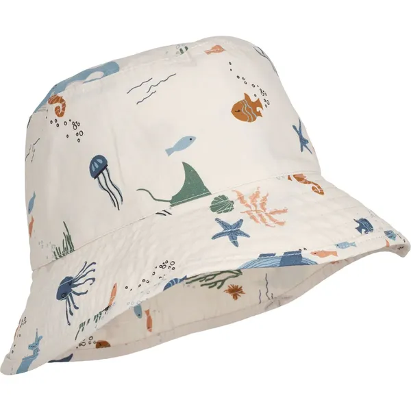 Chapeau de soleil Damon - Sea Creature/Sandy - 6/9 mois, Liewood, Enfant, Eté, Plage, Protection solaire, Idée cadeau, Vacances
