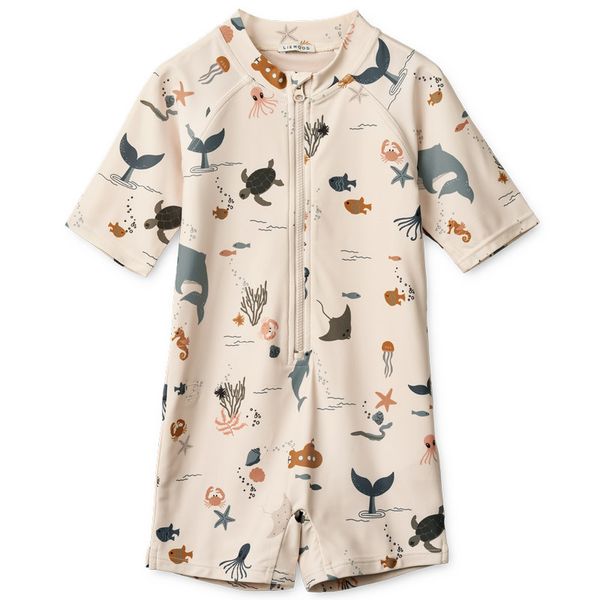 Combinaison de bain Max - Sea creature/Sandy - 9 mois, Liewood, Enfant, Ete, Plage, Piscine, Stylé