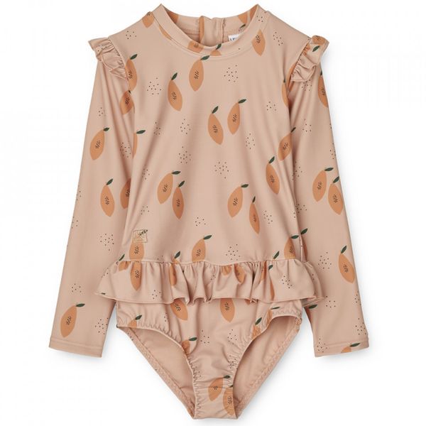 Maillot de bain à manches Sille - Papaya/Pale tuscany - 1 mois, Liewood, Enfant, Piscine, Plage, Eté, Idée cadeau