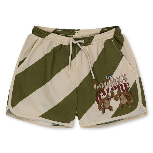 Short de bain Asnou - Dark olive/Creamy white - 9 mois, Konges Slojd, Enfant, Vacances, Eté, Plage, Piscine, Idée cadeau